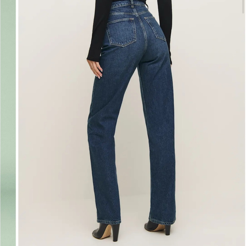 Reformation Dark Blue Straight Leg Jeans - Picture 2 of 5